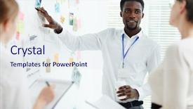  Presentation with detective - Colorful PPT layouts enhanced with committee - confident detective talking to his backdrop and a sky blue colored foreground