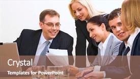  Presentation with questions - Presentation theme with committee - easy going discussing business questions background and a  colored foreground