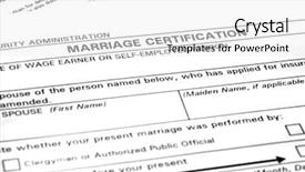  Presentation with certification - Beautiful presentation theme featuring committment - marriage certification form application backdrop and a white colored foreground
