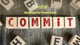  Presentation with blocks - Colorful presentation design enhanced with committment - wooden blocks with the text backdrop and a violet colored foreground