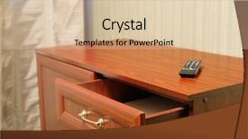  Presentation with secure drawer - Colorful slides enhanced with commodities - commode with an open drawer backdrop and a lemonade colored foreground