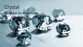  Presentation with diamonds - Audience pleasing PPT theme consisting of commodities - nice diamonds backdrop and a light blue colored foreground
