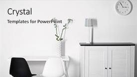  Presentation with board meeting room chairs - Presentation design featuring commodities - room interior with commode chairs background and a white colored foreground