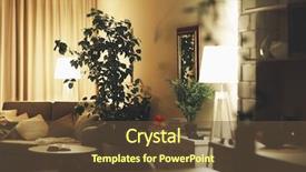  Presentation with lamps - PPT theme consisting of commodities - room interior with sofa green background and a tawny brown colored foreground