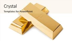  Presentation with gold bars - Presentation featuring commodity trade - gold bars isolated on white background and a blonde colored foreground