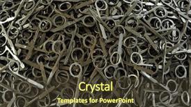  Presentation with pile - Cool new PPT theme with commodity trade - pile of metals backdrop and a tawny brown colored foreground