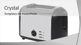  Presentation with clipping - Presentation consisting of common chrome toaster isolated background and a light gray colored foreground