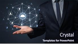  Presentation with baking concept on dark - Audience pleasing PPT theme consisting of common cofre - businessman holding networking connection concept backdrop and a  colored foreground