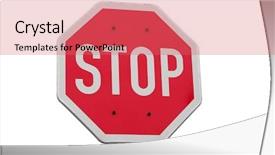  Presentation with road stop sign - Presentation design featuring common cofre - isolated stop sign background and a coral colored foreground