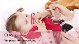  Presentation with sick child - Presentation consisting of common cold - sick child refuse to take background and a coral colored foreground