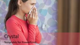  Presentation with common cold - PPT layouts featuring common cold - side view of young woman background and a red colored foreground