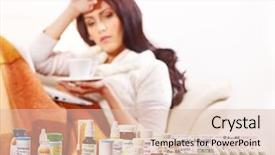  Presentation with being a single woman - PPT layouts with common cold - woman with remedy having flue background and a lemonade colored foreground