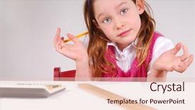  Presentation with math - Presentation featuring common core - young girl doing math looking background and a lemonade colored foreground