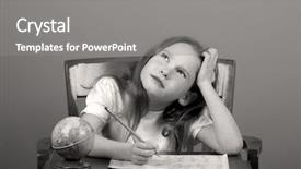  Presentation with group of three young girl - Beautiful presentation featuring serious medical wokers looking at documentation isolated on white background backdrop and a light gray colored foreground