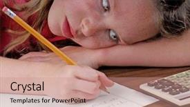  Presentation with math - Slide set consisting of common core - young girl with head background and a  colored foreground