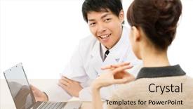  Presentation with asian doctor - PPT layouts featuring common labs - asian young medical doctor isolated background and a  colored foreground