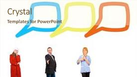  Presentation with cartoon - Presentation design consisting of common teamwork comics concept background and a cream colored foreground