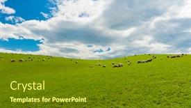  Presentation with green hills - PPT layouts enhanced with common-view-in-the-new background and a tawny brown colored foreground