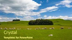  Presentation with green hills - Amazing theme having common-view-in-the-new backdrop and a tawny brown colored foreground