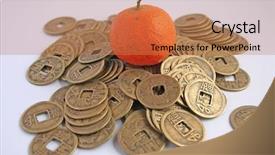  Presentation with feng shui - Beautiful theme featuring common wealthe - symbols of prosperity and abundance backdrop and a  colored foreground