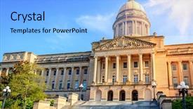  Presentation with kentucky - Cool new slide deck with commonwealth - capitol building in frankfort kentucky backdrop and a light blue colored foreground