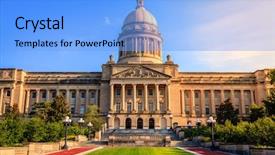  Presentation with kentucky - Beautiful presentation theme featuring commonwealth - capitol building in frankfort kentucky backdrop and a light blue colored foreground