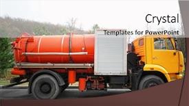  Presentation with sewerage - Slide deck enhanced with communal machine for cleaning sewerage background and a white colored foreground