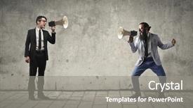  Presentation with challenge - Presentation featuring communication - business challenge background and a gray colored foreground