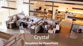  Presentation with busy - Slides enhanced with communication - elevated view of a busy background and a tawny brown colored foreground