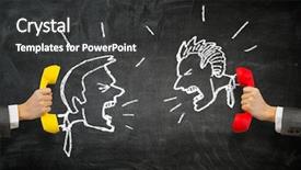  Presentation with communication - Slide set featuring communication - getting a call background and a dark gray colored foreground