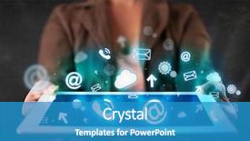  Presentation with tablet - Cool new slide deck with high-speed shot of a lemon with splashing water on a black background backdrop and a black colored foreground