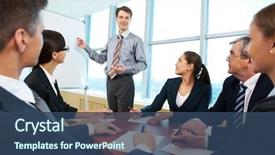  Presentation with successful communication - PPT theme having communication - photo of successful businessman reading background and a ocean colored foreground