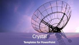 Presentation with satellite communication - PPT layouts with communication - satellite dishes antenna background and a violet colored foreground