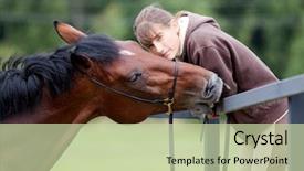  Presentation with advocacy campaign communication - Slides having communication - young girl and bay background and a mint green colored foreground