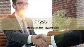  Presentation with handshake between healthcare and it - Theme with communication 2 people - closeup handshake between the financial background and a  colored foreground