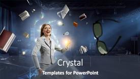  Presentation with innovation - Presentation theme with communication-and-innovation-concept-mixed background and a ocean colored foreground