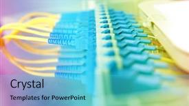  Presentation with internet communication - PPT theme featuring communication and internet network server background and a  colored foreground