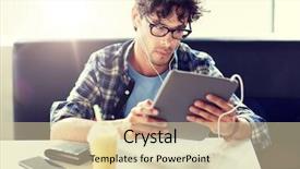  Presentation with free music - Presentation theme featuring communication and people concept - creative background and a lemonade colored foreground