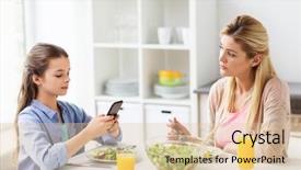  Presentation with family communication - Cool new PPT theme with communication and people concept - sad backdrop and a lemonade colored foreground