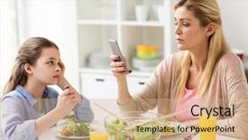  Presentation with family communication - Presentation theme having communication and people concept - sad background and a coral colored foreground