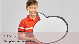  Presentation with communication - Presentation theme consisting of communication-and-people-concept-smiling background and a coral colored foreground