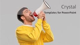  Presentation with communication - Cool new presentation theme with communication-and-people-concept-young backdrop and a light gray colored foreground