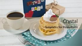  Presentation with low angle view of volleyball - Theme with communication arts - high angle view of pancake background and a coral colored foreground
