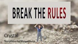  Presentation with airport boarding board - Cool new PPT theme with communication barriers - break the rules words backdrop and a light gray colored foreground