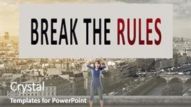  Presentation with words - Cool new slide set with communication barriers - break the rules words backdrop and a gray colored foreground