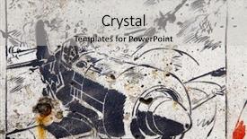  Presentation with graphic - Colorful PPT theme enhanced with communication barriers - city graphic backdrop and a light gray colored foreground