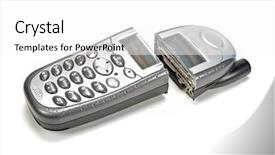  Presentation with cell - Theme having communication barriers - disconnected cell phone background and a white colored foreground