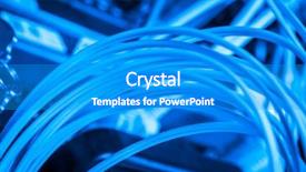  Presentation with fiber optic - Slide deck enhanced with communication blue - server with fiber optic cables background and a teal colored foreground