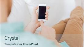  Presentation with business communication - Theme consisting of communication business home and technology background and a sky blue colored foreground