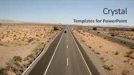  Presentation with interstate freeway - Slide set consisting of communication cars - unique view of the interstate background and a light blue colored foreground